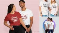 1011+ Couple T Shirt Mockup Free Download Advanced Editable PSD