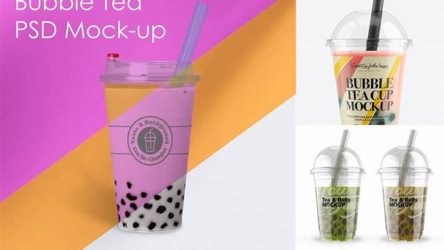 1052+ Mockup Bubble Tea PSD Free Download