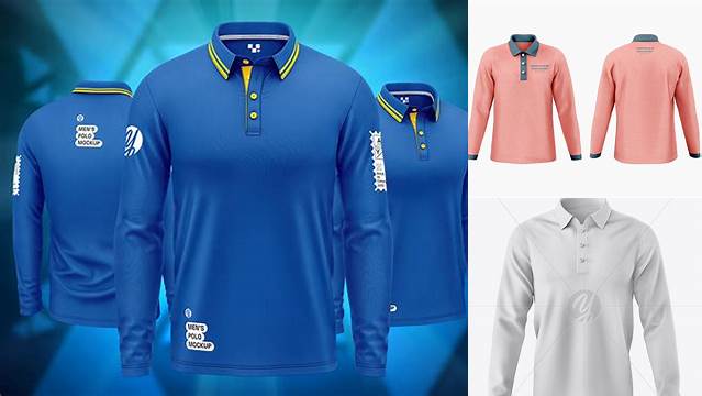 1110+ Long Sleeve Polo Shirt Mockup Free Best for Showcase