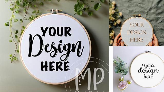 1208+ Embroidery Hoop Mockup Easy Editable