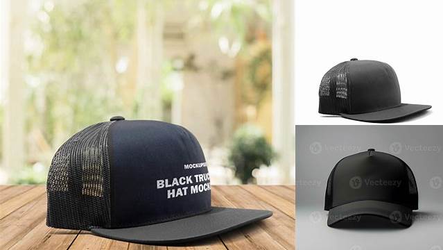 1210+ Black Trucker Hat Mockup Digital Download