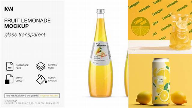 1214+ Lemonade Mockup Creative Digital PSD Download