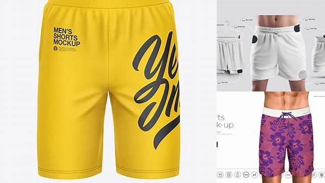 1254+ Men's Shorts Mockup Free Digital Download