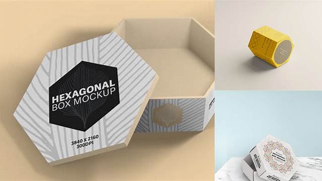 1259+ Hexagonal Box Mockup Free Hight Resolution