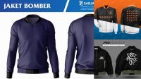 1260+ Mock Up Jaket Bomber PSD Download