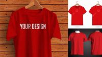 1262+ Mock Up Kaos Merah PSD Free Download