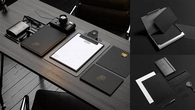 1287+ Black Stationery Mockup PSD Free Download