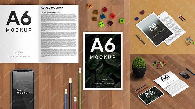 1288+ A6 Brochure Mockup Free Digital Download