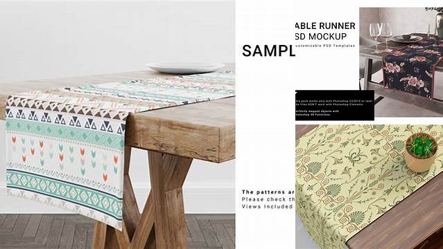 1304+ Table Runner Mockup Creative Design Mockup