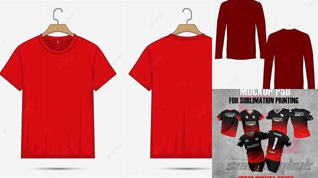 1316+ Mockup Baju Merah Smart Editable Design Mockup