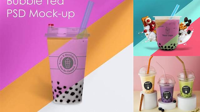 1330+ Bubble Tea Mockup Free PSD Download