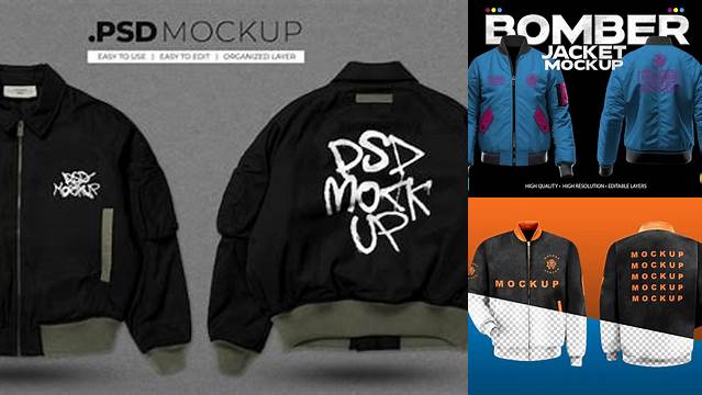 1332+ Jacket Bomber Mockup Easy to Use PSD