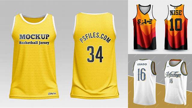 1365+ Pola Jersey Basket Cdr Professional PSD Mockup