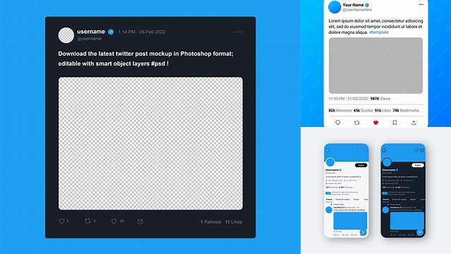 1365+ Twitter Post Mockup Layered Photoshop Template