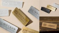 1413+ Metal Name Tag Mockup Free Graphic Design Resource