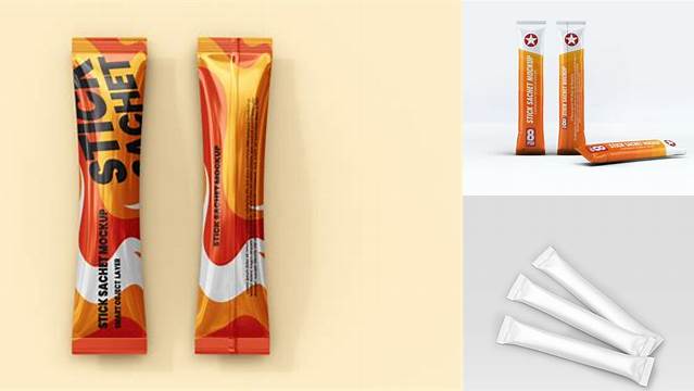 1421+ Stick Sachet Mockup Free Download Include TIFF