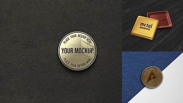 1424+ Metal Pin Mockup Free Hight Resolution