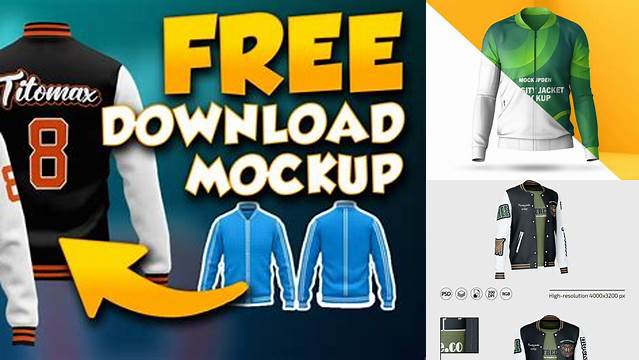 1427+ Mockup Varsity Jacket PSD for Free