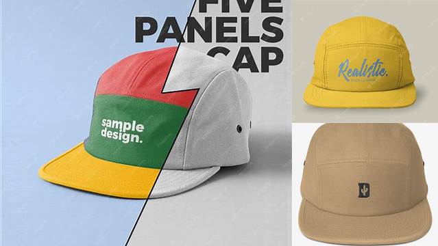 1440+ 5 Panel Cap Mockup Free Layered PSD File