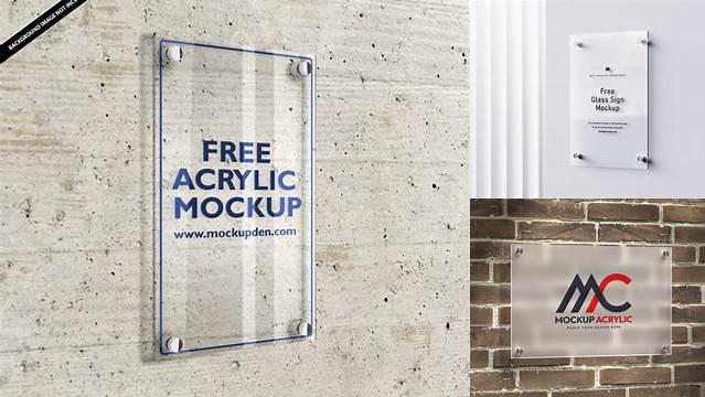 1448+ Acrylic Sign Mockup Free Graphic Design Resource