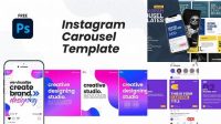 1450+ Instagram Carousel Template Psd Stylish Free PSD