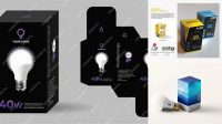 1452+ Led Bulb Packaging Design Psd Smart PNG Image