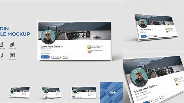 1464+ Linkedin Profile Mockup Free Free PSD