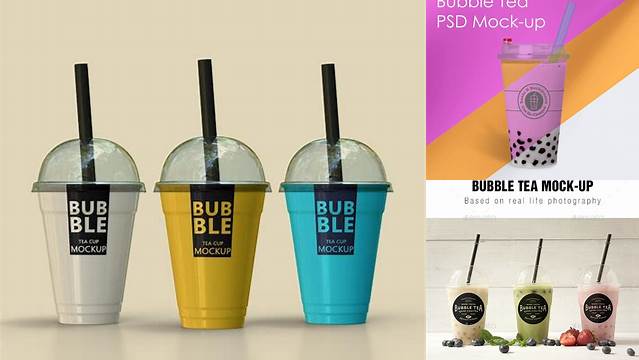 1492+ Bubble Tea Mockup Free Elegant Photoshop Mockup