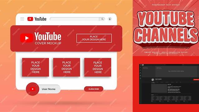 1504+ Youtube Channel Mockup Easy Editable