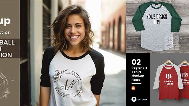 1523+ Raglan Tshirt Mockup Free Graphic Resource