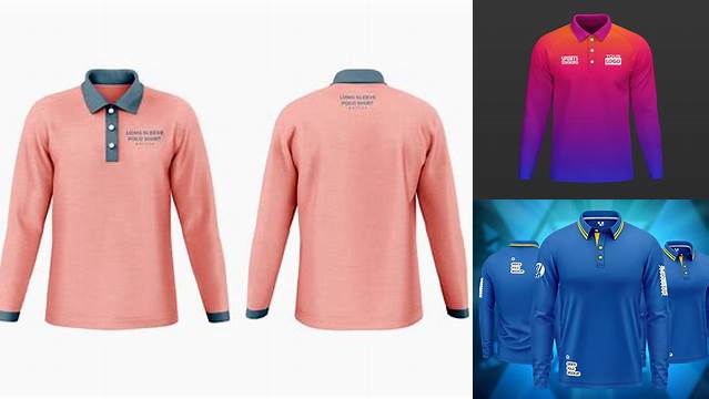 1527+ Long Sleeve Polo Mockup Premium Design Freebie