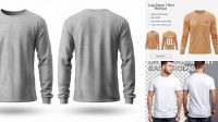 1532+ Long Sleeve T-shirt Mockup Front And Back Psd Free Digital Download