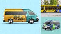 1571+ Small Bus Mockup Editable PSD File