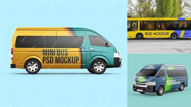 1571+ Small Bus Mockup Editable PSD File