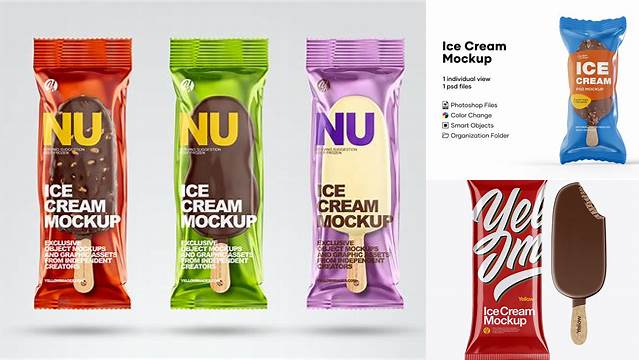 1572+ Ice Cream Bar Mockup Free PSD Download