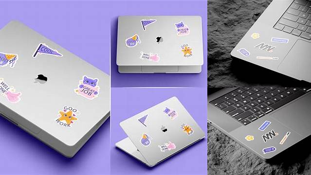 1593+ Laptop Sticker Mockup Psd Free Best for Showcase