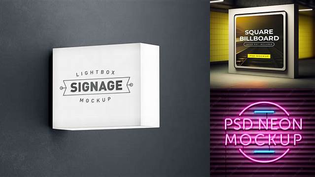 1598+ Mockup Neon Box Psd Easy-to-Use PSD Template