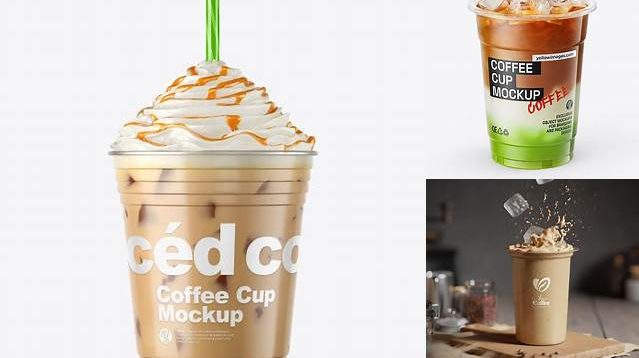 1607+ Iced Coffee Cup Mockup Free Easy Editable