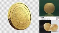 1615+ Free Gold Coin Mockup Smart PNG Image