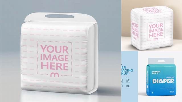 1619+ Diaper Packaging Mockup Digital Download