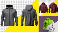 1641+ Windbreaker Jacket Mockup Layered PSD File Free Download