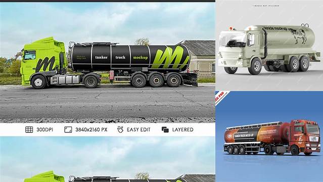 1642+ Tanker Truck Mockup Free Unique High-Resolution PSD