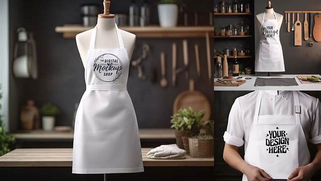 1663+ Barista Apron Mockup Creative Design File