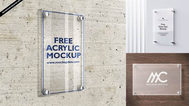 1678+ Acrylic Sign Mockup Free Free PSD