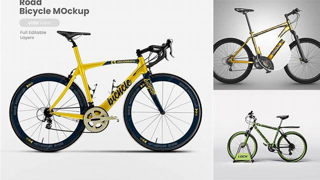 1708+ Bicycle Mockup Free Modern Design PSD