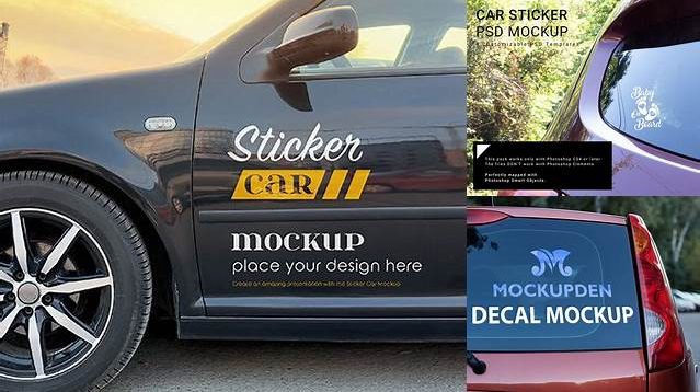 1714+ Car Sticker Mockup Professional PSD Mockup