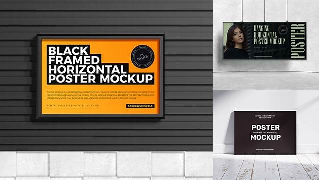 1773+ Horizontal Poster Mockup Free PSD Download