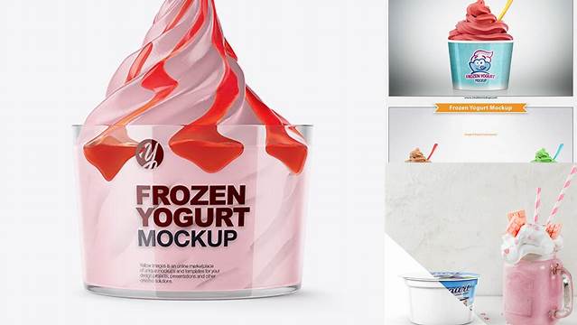 1786+ Frozen Yogurt Mockup Easy Editable