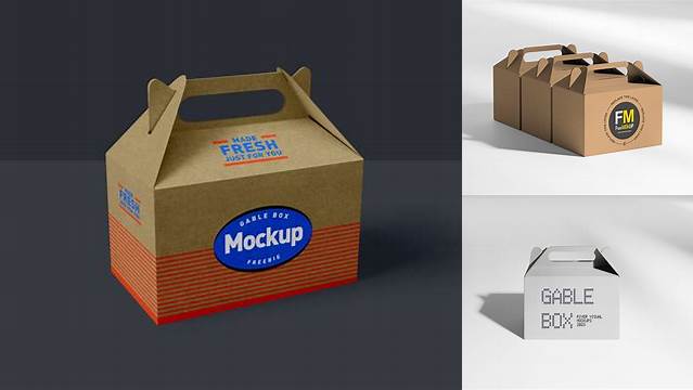 1796+ Gable Box Mockup Free Download PSD Download