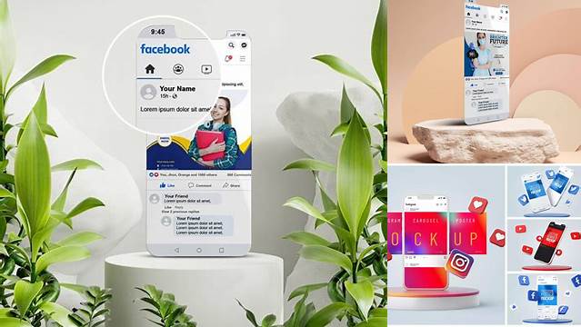 1823+ Facebook Carousel Ad Mockup Psd Free Best for Showcase